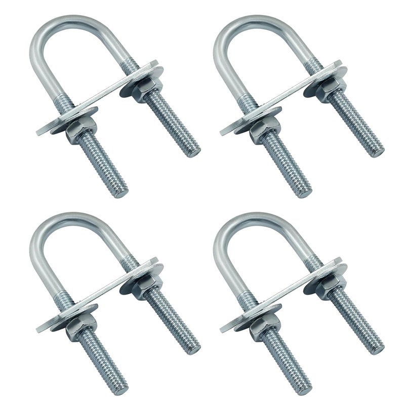 Moicstiy 4 Sets M6 U Bolts 7/8 Inch Wide, Round U-Bolts with Frame Plates, Nuts, and Washer, Zinc Plated Steel U Clamp for Trailers, Boats (22 mm x 70 mm - Image 1